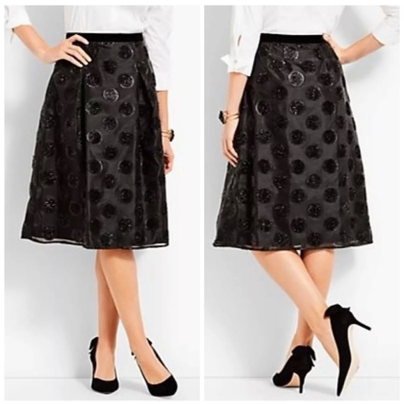Talbots Dresses & Skirts - TALBOTS RSVP LUREX CLIP DOT FULL BLACK SKIRT SZ 2 Talbots Dresses & Skirts - TALBOTS RSVP LUREX CLIP DOT FULL BLACK SKIRT SZ 2